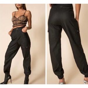 Tiger Mist Black Cargo Joggers